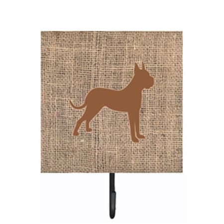 Micasa Boxer Burlap And Brown Leash Or Key Holder MI728889